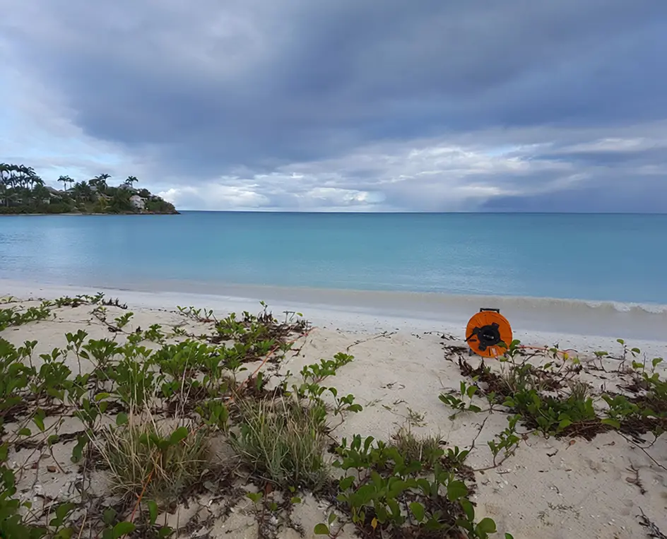 ABEM-Terrameter-LS-2-in sandy beach dunes Antigua